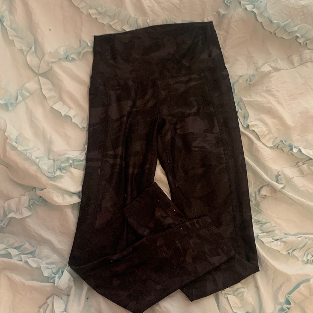 Kids Black Camouflage Leggings DSG size M10-12